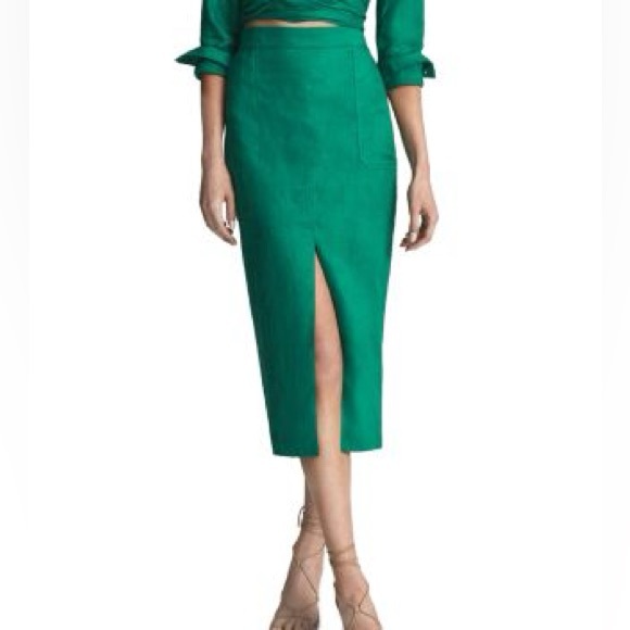 Reiss Dresses & Skirts - REISS JACKSON PENCIL SKIRT LINEN SLIT 12 cc